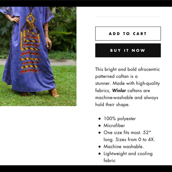 🌷NWT WINLAR WATER PRINCESS COVERUP/ CAFTAN - Picture 13 of 14